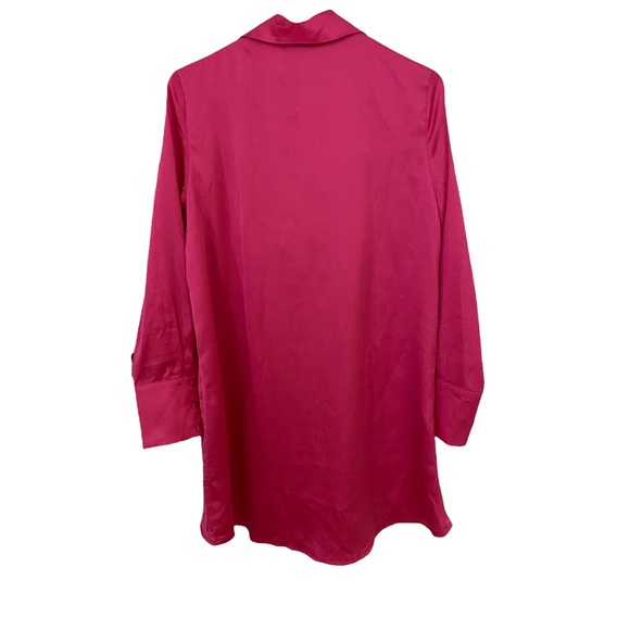 Olia pink satin drape neck tunic - Picture 2 of 5